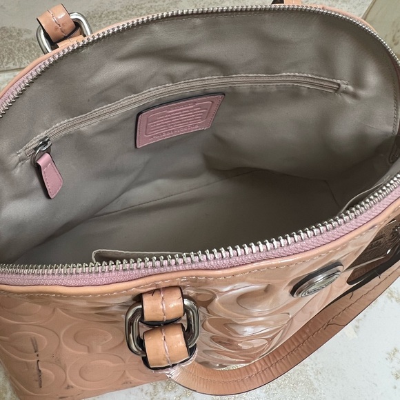 Coach signature Debossed Patent Leather Mini Satchel Crossbody bag - Picture 9 of 16